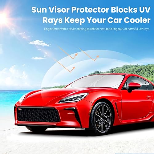 Miniatura 140 de Parasol para parabrisas de ajuste personalizado, cubierta para ventana delantera, visera plegable 210T, protector que bloquea los rayos ultravioleta