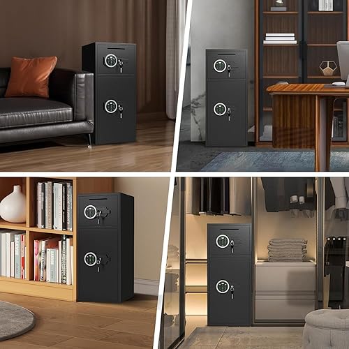 Miniatura 8 de Caja fuerte grande de 7.0 pies cúbicos, impermeable, resistente al fuego, con función de silencio y luz LED, teclado digital, caja fuerte para el