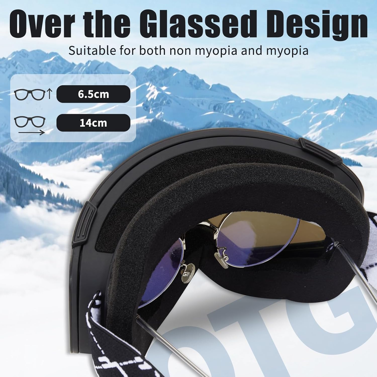 Ski Goggles OTG for Women Men Adult Youth,YH693C Magnetic Snowboard Goggles,Winter Snow Goggles for Skiing Skating