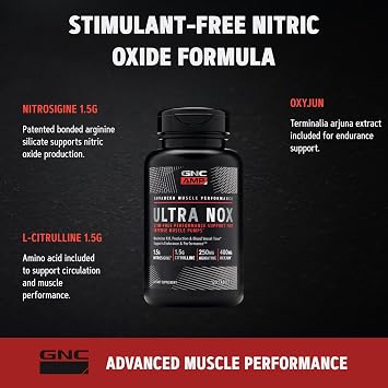 GNC AMP Ultra Nox, Supports Endurance & Performance, Stim-Free, 120 Count
