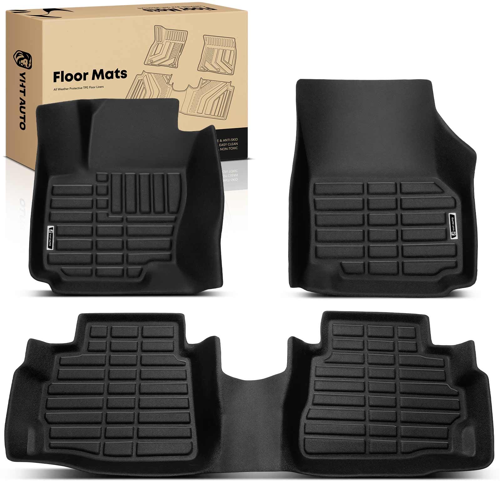 (similar)YHTAUTO Floor Mats Fit 2007 Ford Mondeo, TPE All Weather Car Mats Waterproof Anti-Slip Odorless Floor Liner, Interior Car Accessories Front & 2nd Row Liner