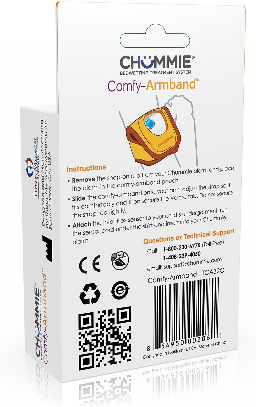 Chummie Comfy Armband for Bedwetting Alarms Patented Design to Increase Comfort and Convenience at Night When Used with Bedwetting Alarms, for Boys and Girls of All Ages, Orange : Health & Household