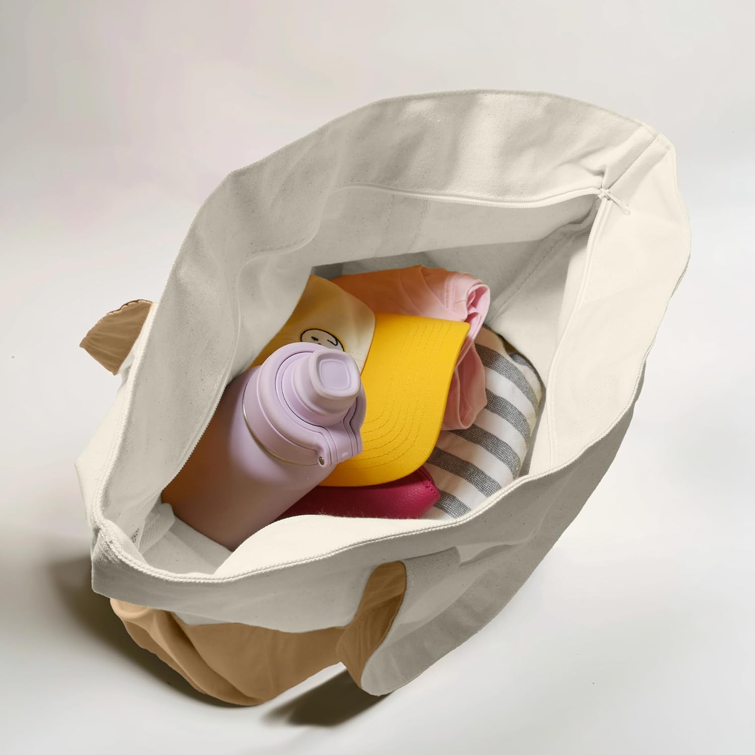 22" Heavy Duty Cotton Canvas Tote Bag (Zippered) - Image 5