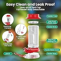 Vista 7 de Soliom Hummingbird Feeder with Camera, Smart Bird Feeder Camera with 2K Live View AI Identify Species, Leak Proof & Ant Moat & Bee Proof, Outdoor Red