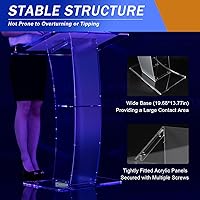 Vista 5 de Atril acrílico transparente, púlpito de conferencia de flexión de presentación portátil, atril de pie de plexiglás acrílico transparente, adecuado
