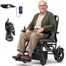 Portable Foldable Electric Power Wheelchair for Adults & Seniors, Lightweight Motorized Wheelchair, Black