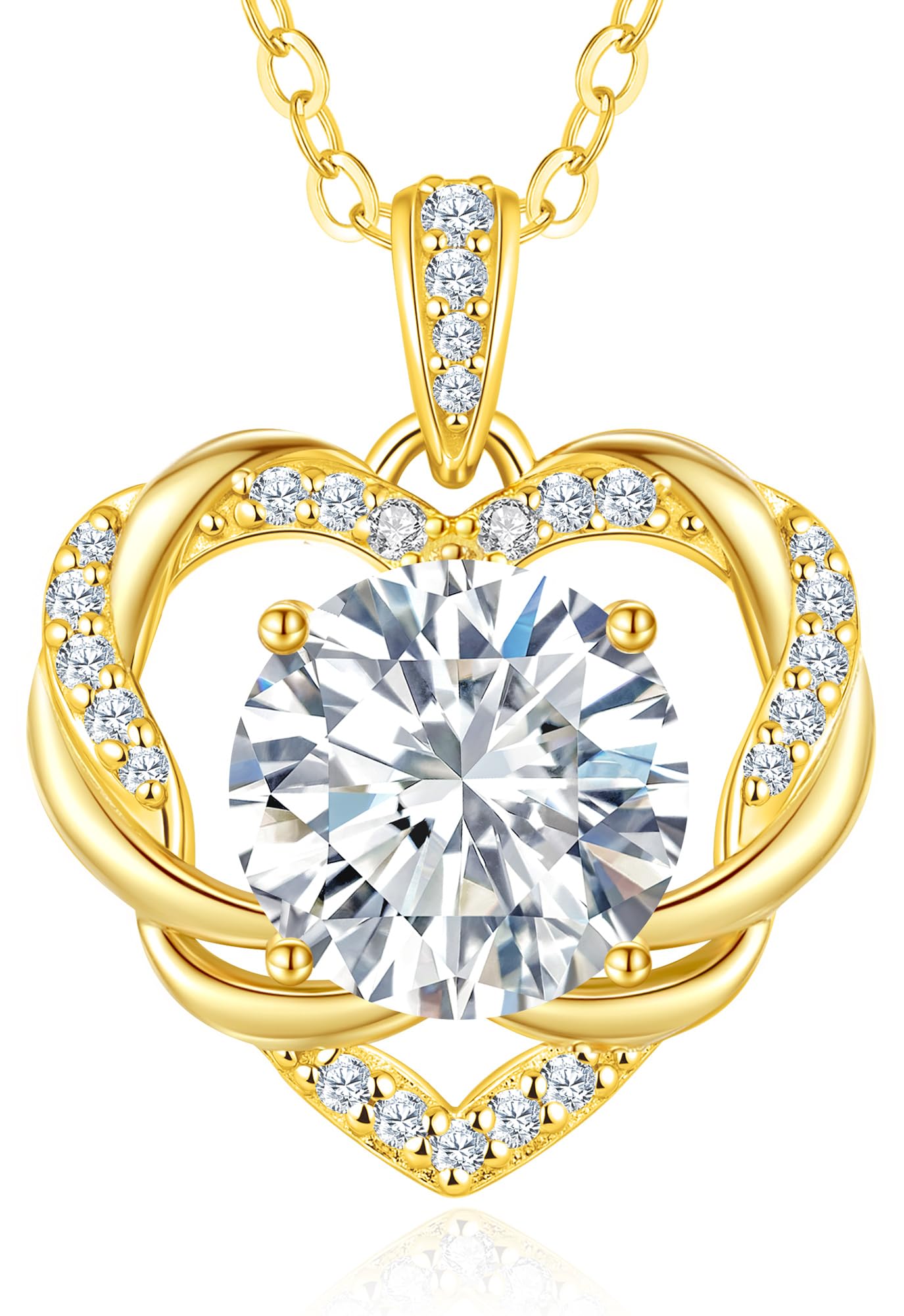 LOUISA SECRET Moissanite Collana da donna in Argento 925 con cuore torso | Regalo di Compleanno per Ricorrenze Donna Natale San Valentino Gioielli