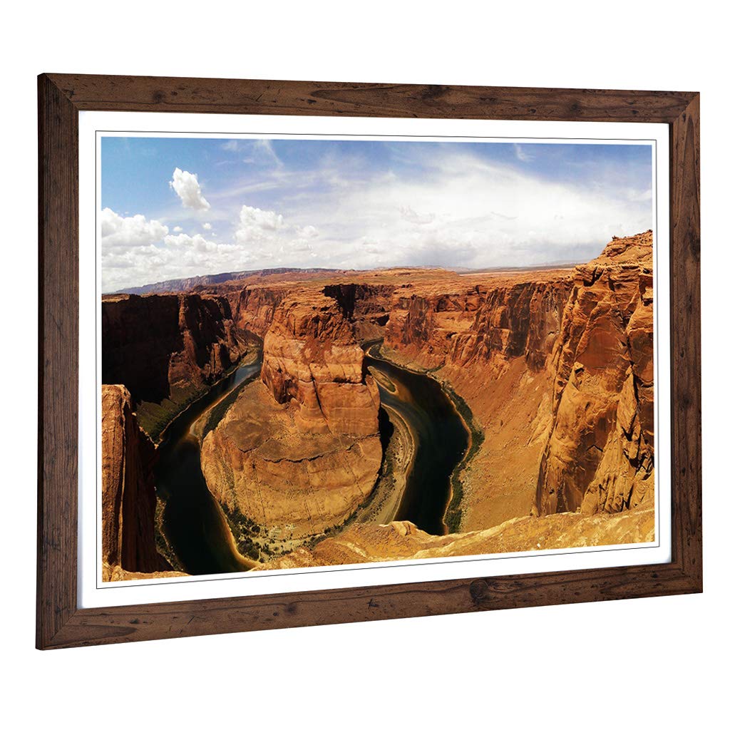 Big Box Art Framed Print of Landscape Horseshoe Bend Canyon Arizona USA Design | Wall Art Picture | Home Decor for Kitchen, Living Room, Bedroom, Hallway, Walnut, A2 / 24.5x18 Inch / 62x45cm