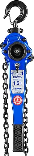 Tractel bravo - Polipasto de cadena de palanca de 1.5 toneladas Capacidad de 3000 libras Longitud de elevación y tracción de 5 pies Extractor de