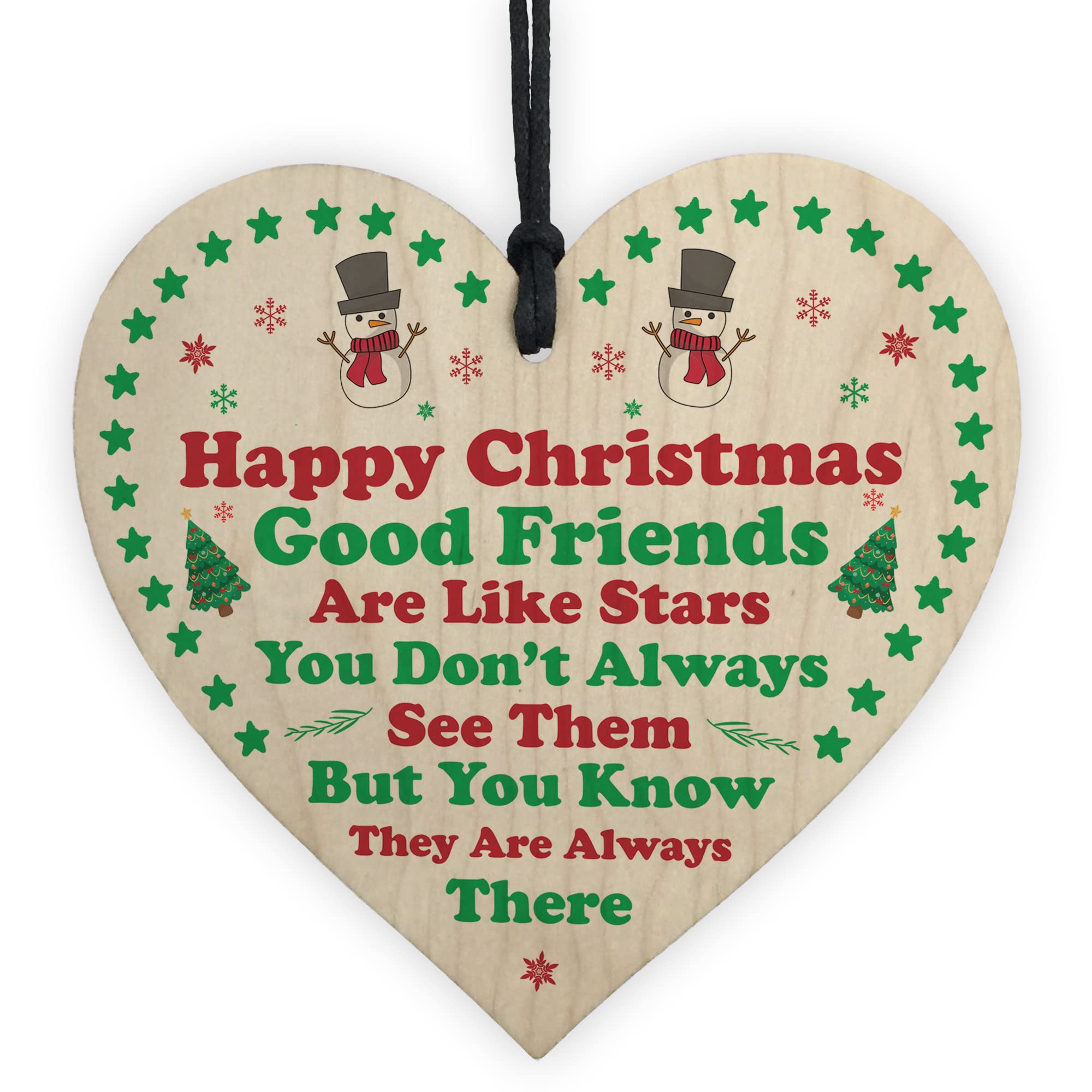 Red Ocean Good Friends Friendship Gift Funny Christmas For Friend Wood Heart Gifts For Women Her