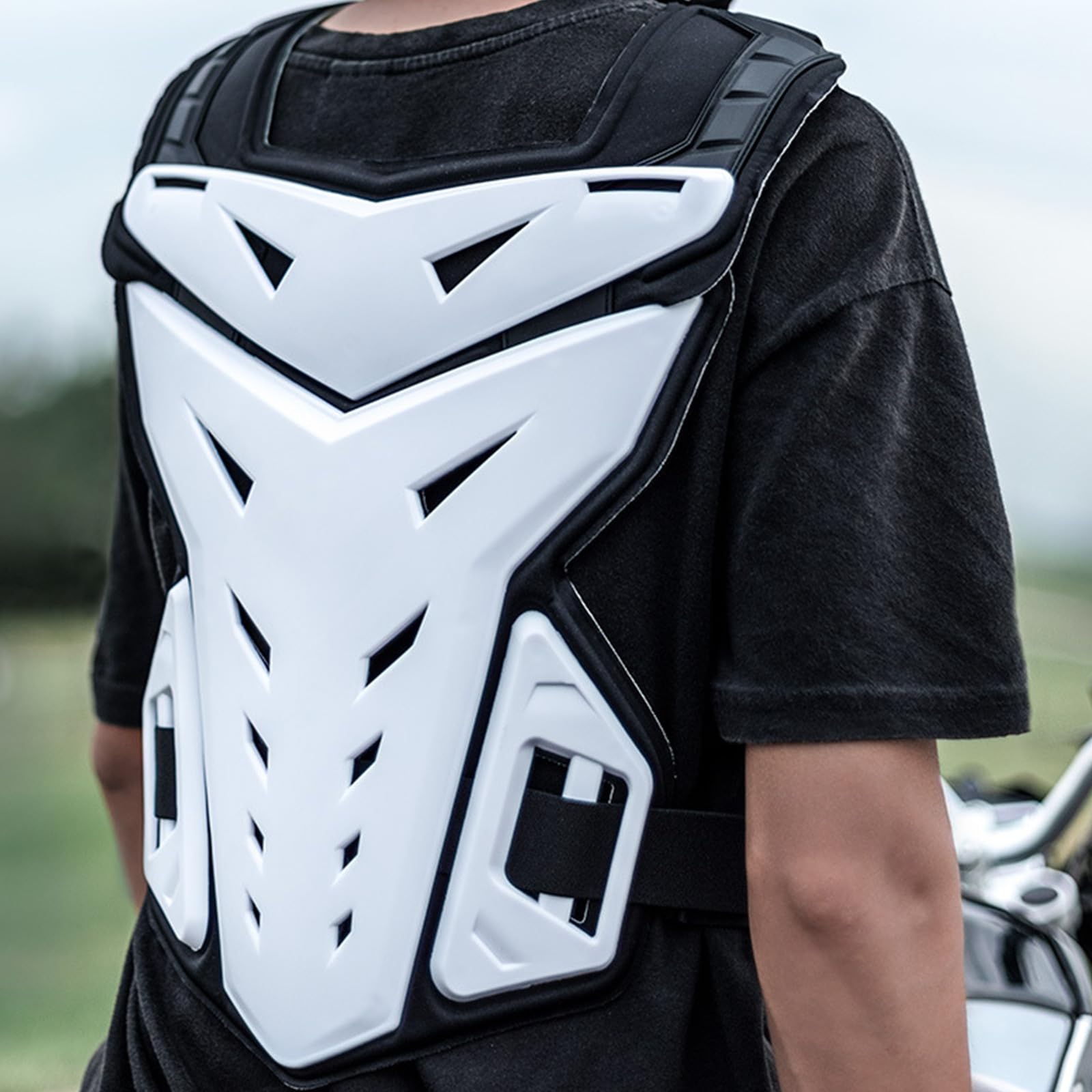 Protector de espalda flexible para moto de cross con acolchado de espuma y correas ajustables, defensa ajustable para motocicleta