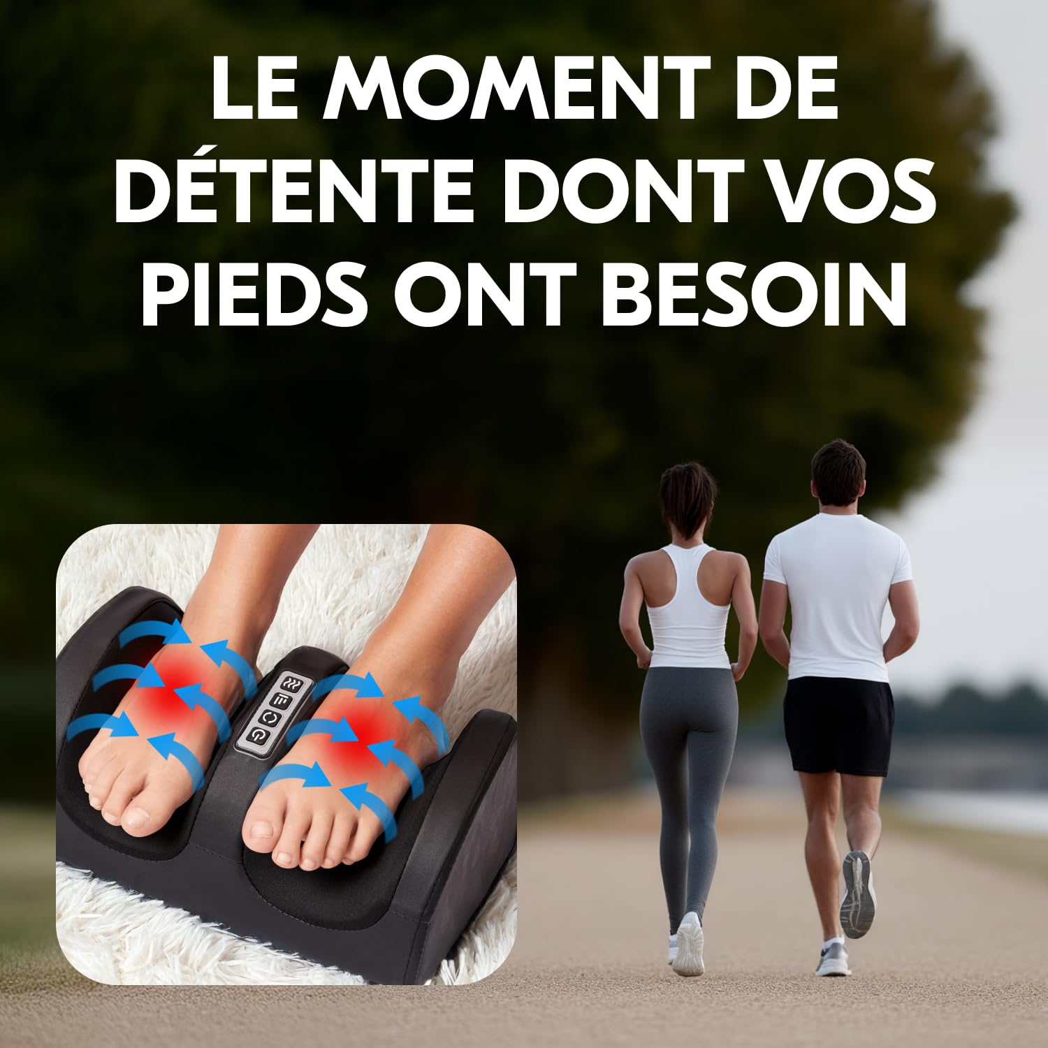 Masseur de pieds Shiatsu avec chauffage, massage des muscles des jambes et des pieds, masseur de pieds avec rouleaux de massage, cadeau original.