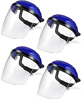 Vista 8 de 4 protectores faciales de seguridad transparentes para moler y cortar, ligero, resistente a los impactos con trinquete ajustable, máscara facial