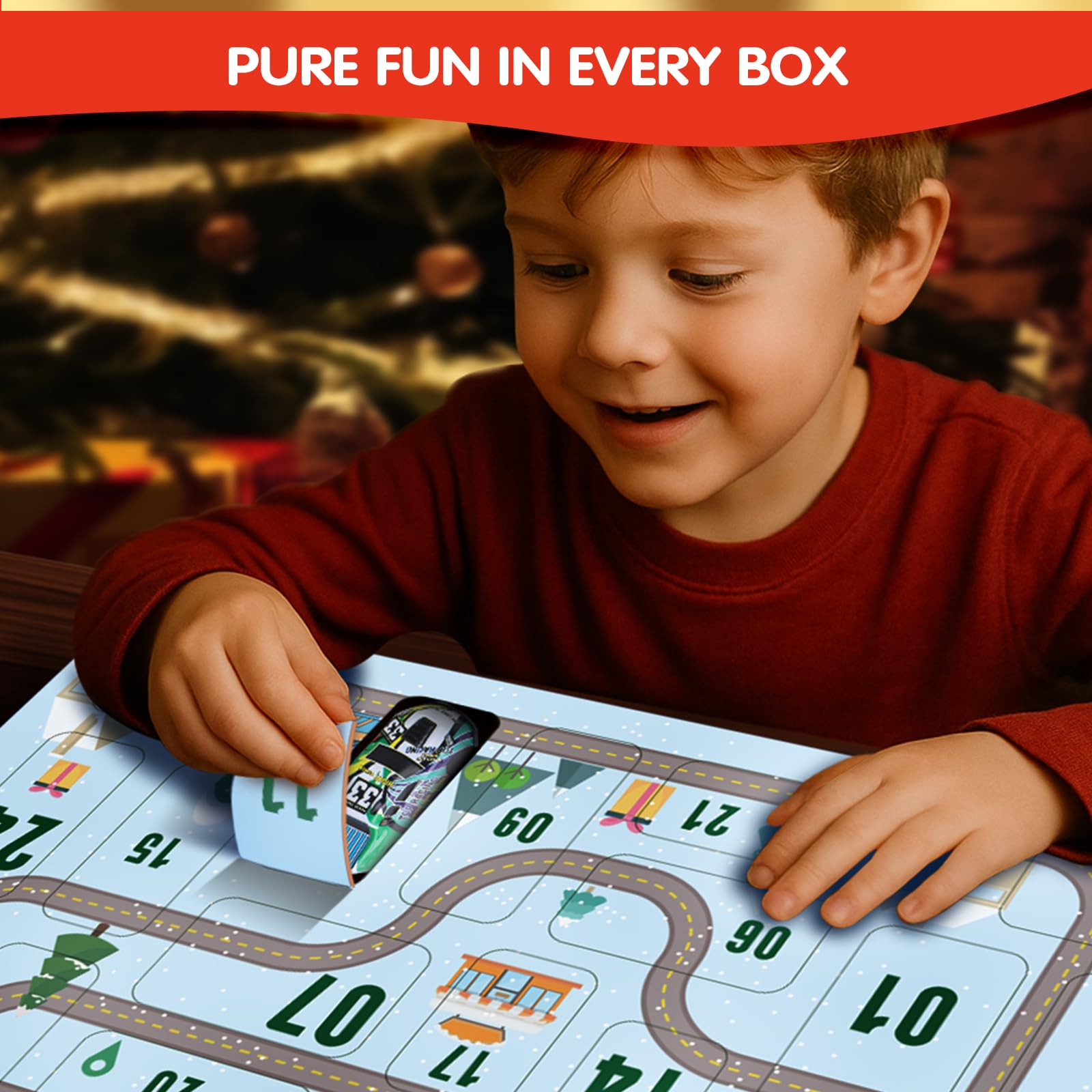 Quanquer Advent Calendar Cars 2025 for Boys, 24 Days Christmas Countdown Calendar Pull Back Cars Set for Kids, Christmas for Boys and Kids
