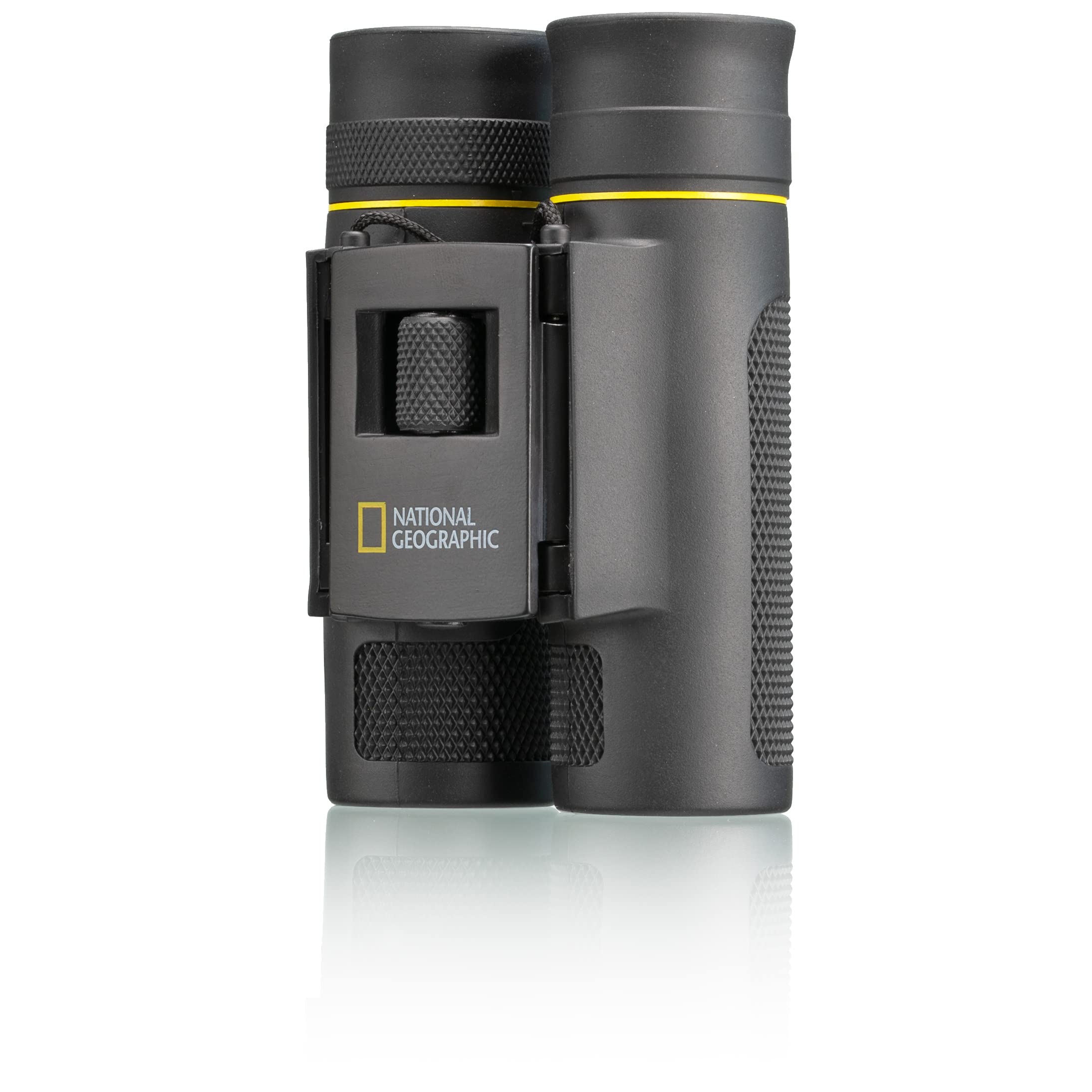 National Geographic Jumelles de Poche 10 x 25 cm avec œilletons Pliables pour porteurs de Lunettes, Caoutchouc, Traitement Complet, Fonction Pliable et Sac de Transport