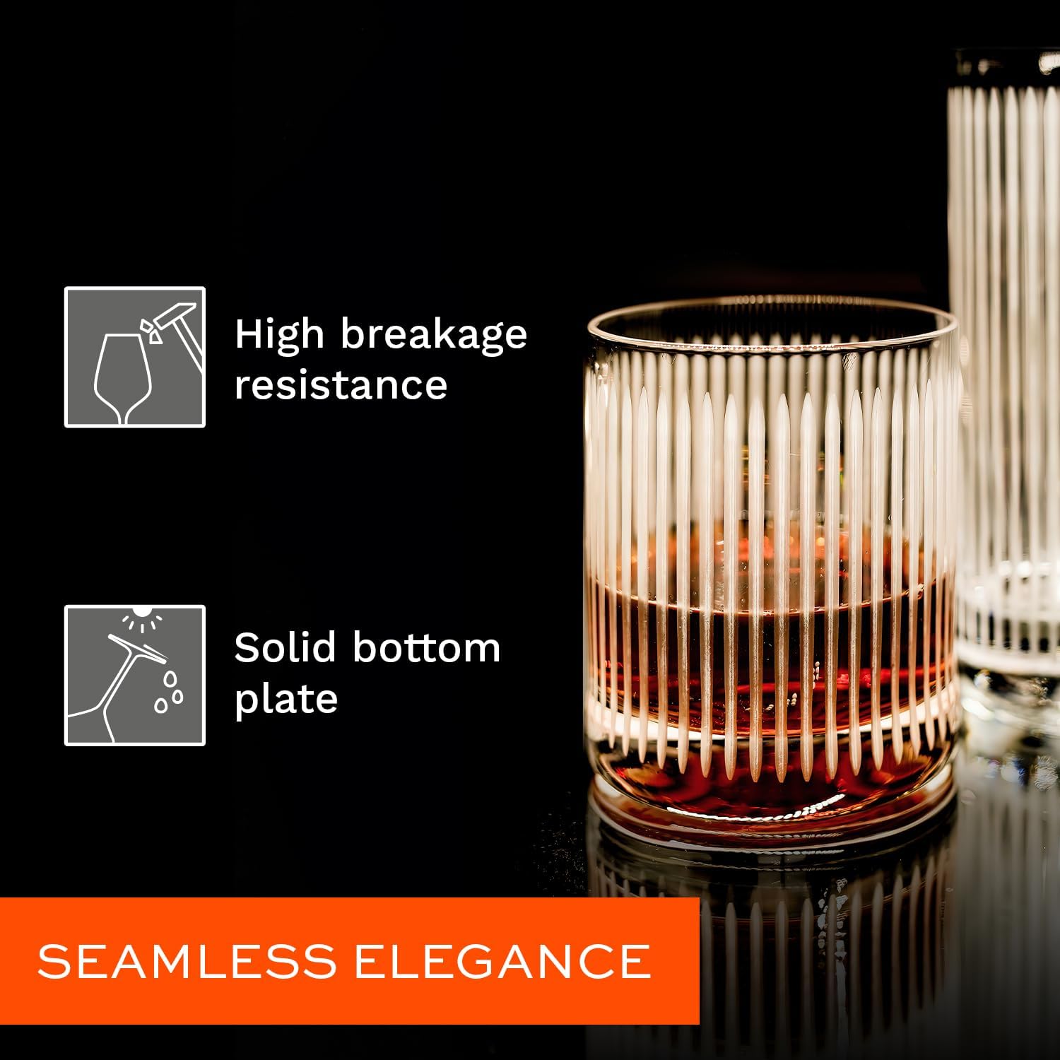 Stölzle Lausitz Soho Whiskey Glass Set - 10.75 oz Tumbler with Heavy Base, Set of 6 Elegant Crystal Glasses - Lead-Free & Dishwasher Safe Whiskey Glasses for Bourbon & Scotch Lovers