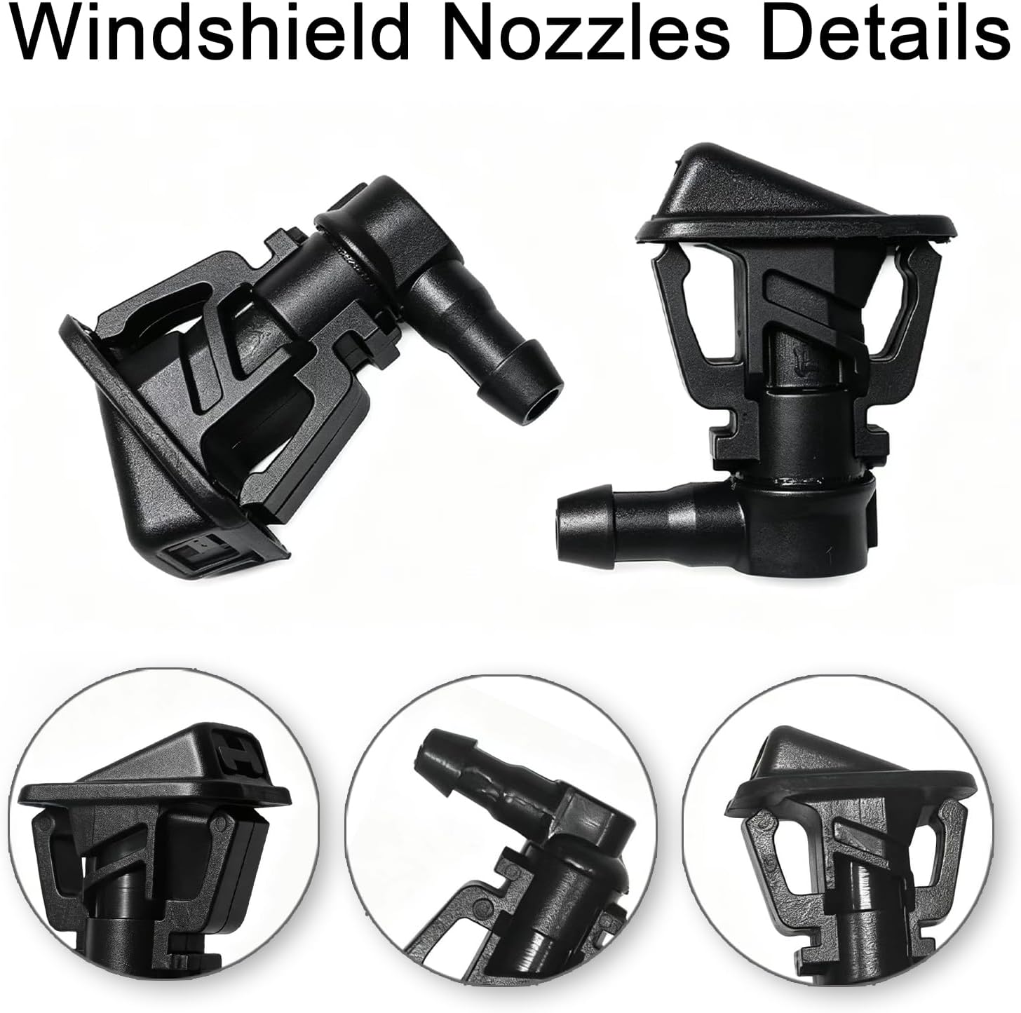 Windshield Washer Hose Jet fluid Spray Nozzles repair kit Compatible with 2013-2019 Wrangler JK JKU, 2013-2017 Jeep Wrangler Replaces 68197414AB, 68164356AB Windshield Washer Hose
