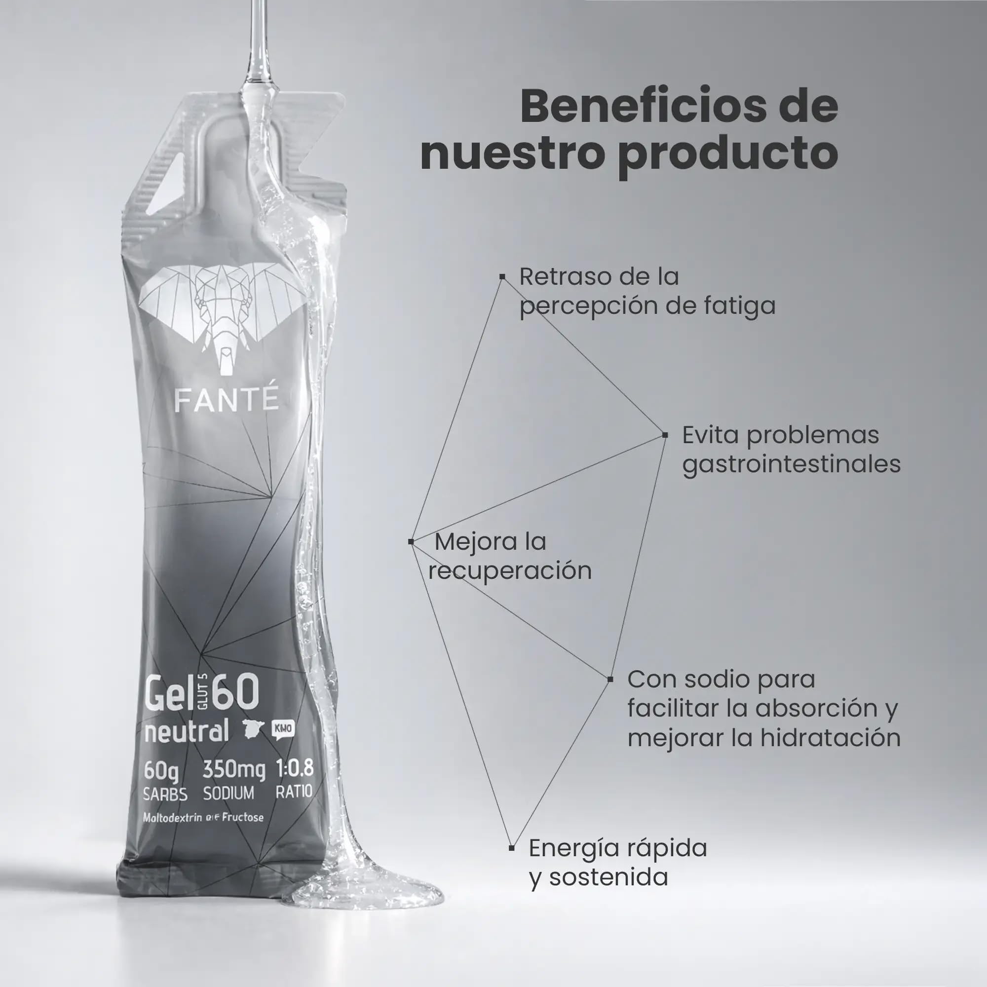 FANTÉ Gel Energético Sabor Neutro 60 g | Carbohidratos para Running, Ciclismo y Deportes de Resistencia (12)