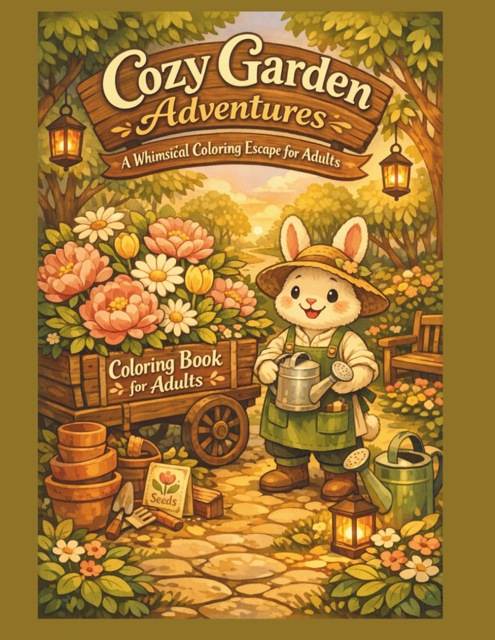 Cozy Garden Adventures: A Whimsical Coloring Escape for Adults: Relaxing Garden Scenes with Charming Critters & Peaceful Outdoor Moments