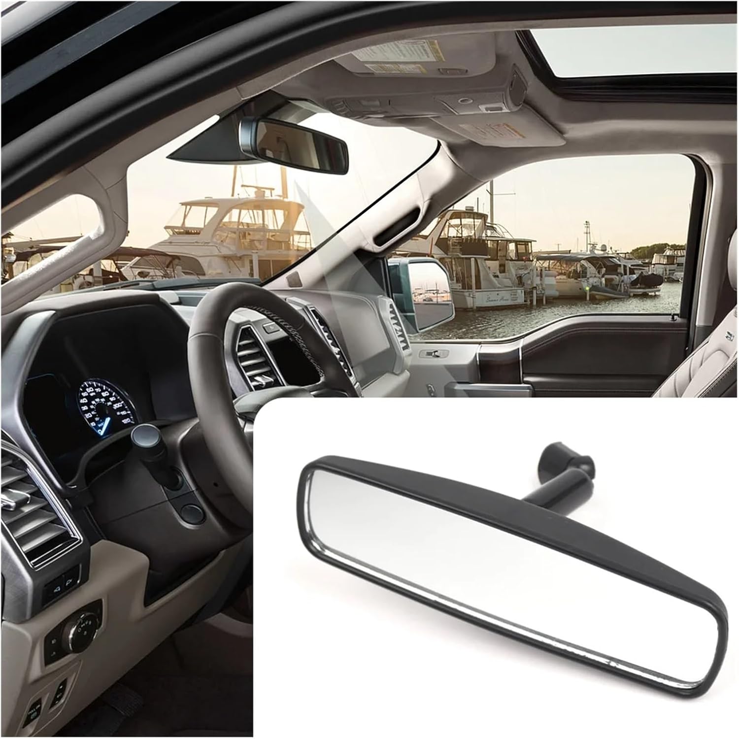 Car Interior Inner Rearview Mirror Replacement E-150 E-250 E-350 2004-2008 F-250 F-350 F-450 Super Duty 2005-2011