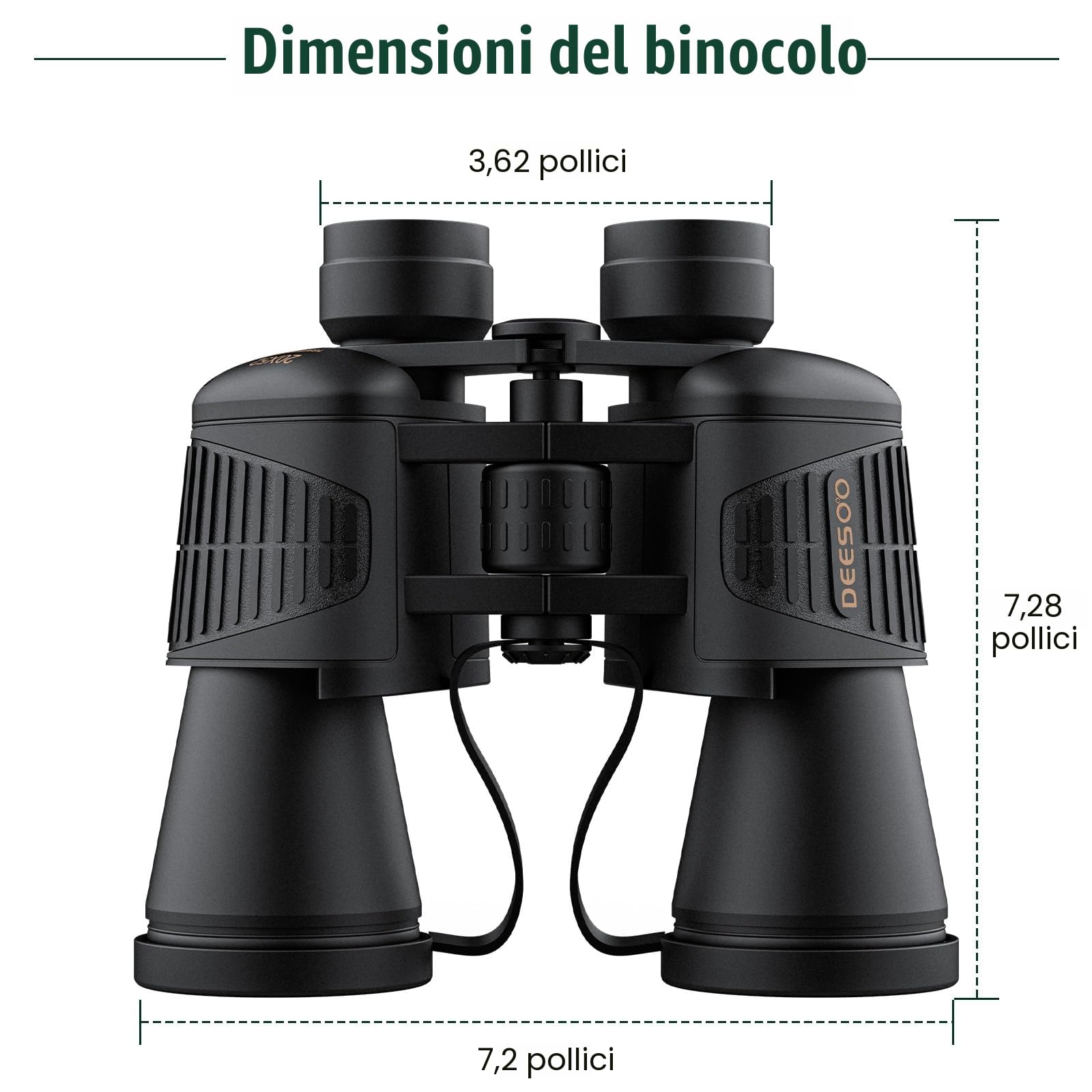 Binocolo 20 x 52 per adulti ad alta potenza, HD, visione ampia, visione bassa, binocolo professionale per bird watching, caccia, viaggi, crociera, sport all'aria aperta, con borsa per il