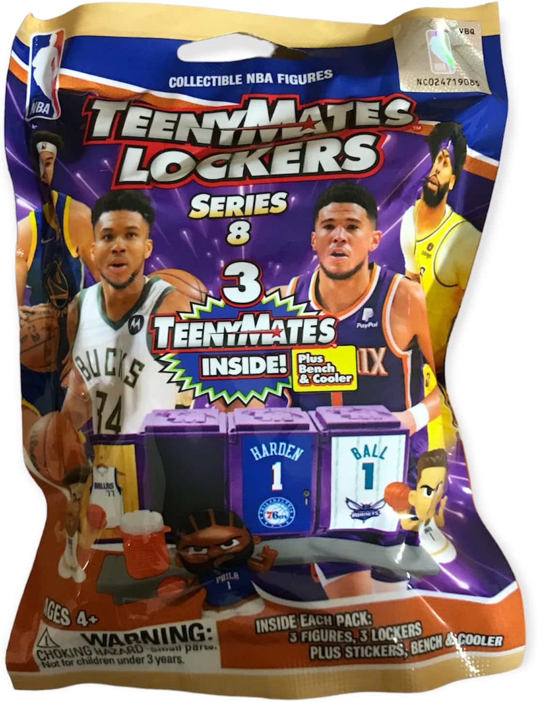 Party Animal Teenymates 2022 - 2023 Lockers NBA Series 8 Basketball Figures, 1 Mystery Pack