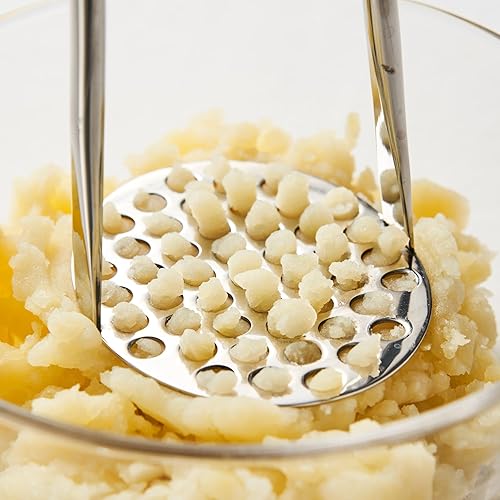 Miniatura 6 de Triturador de patatas, triturador de patatas de acero inoxidable, profesional 18-8 de acero inoxidable, triturador de verduras, herramientas de