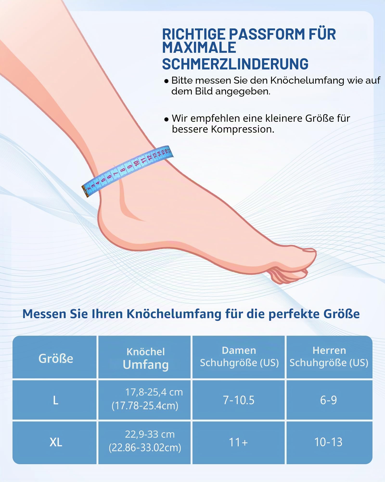 Tolaccea Wiederverwendbare Gel-Knöchel- & Fußkühlmanschette | Flexibles Kältepack für Sportverletzungen | 360° Abdeckung für Wärme- und Kältetherapie | Bequemes Sockendesign(Pack of 1, XL)