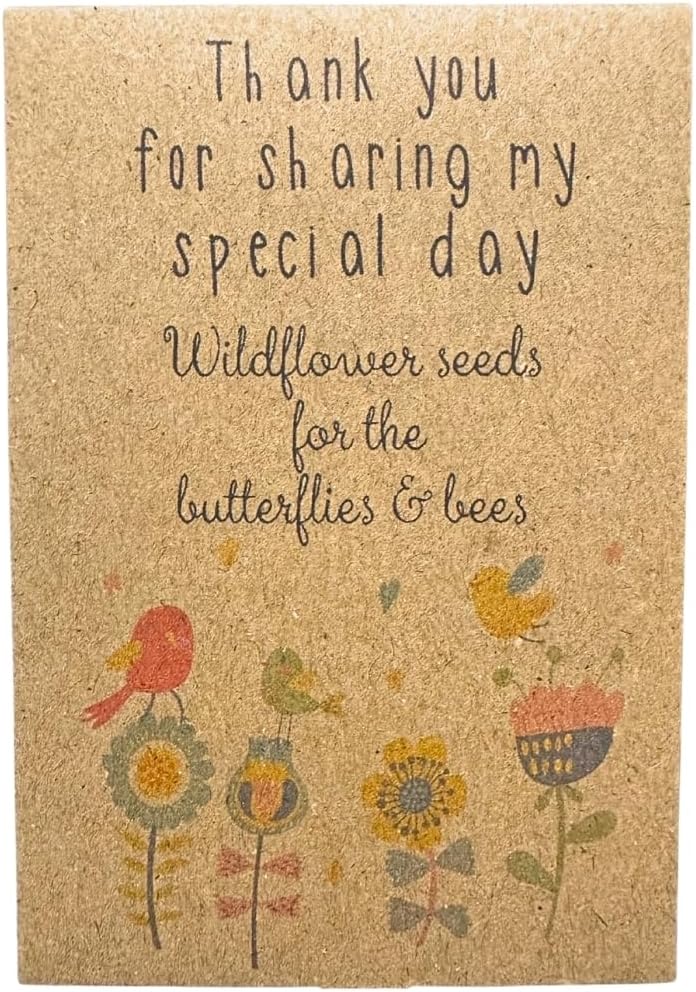 Wildflower Seed Packets X10 โ UK-Sourced Seed Mix in Paper Packets โ Thank You Favours for Weddings Birthdays Events โ Optional Personalisation โ Made & Packed in The UK