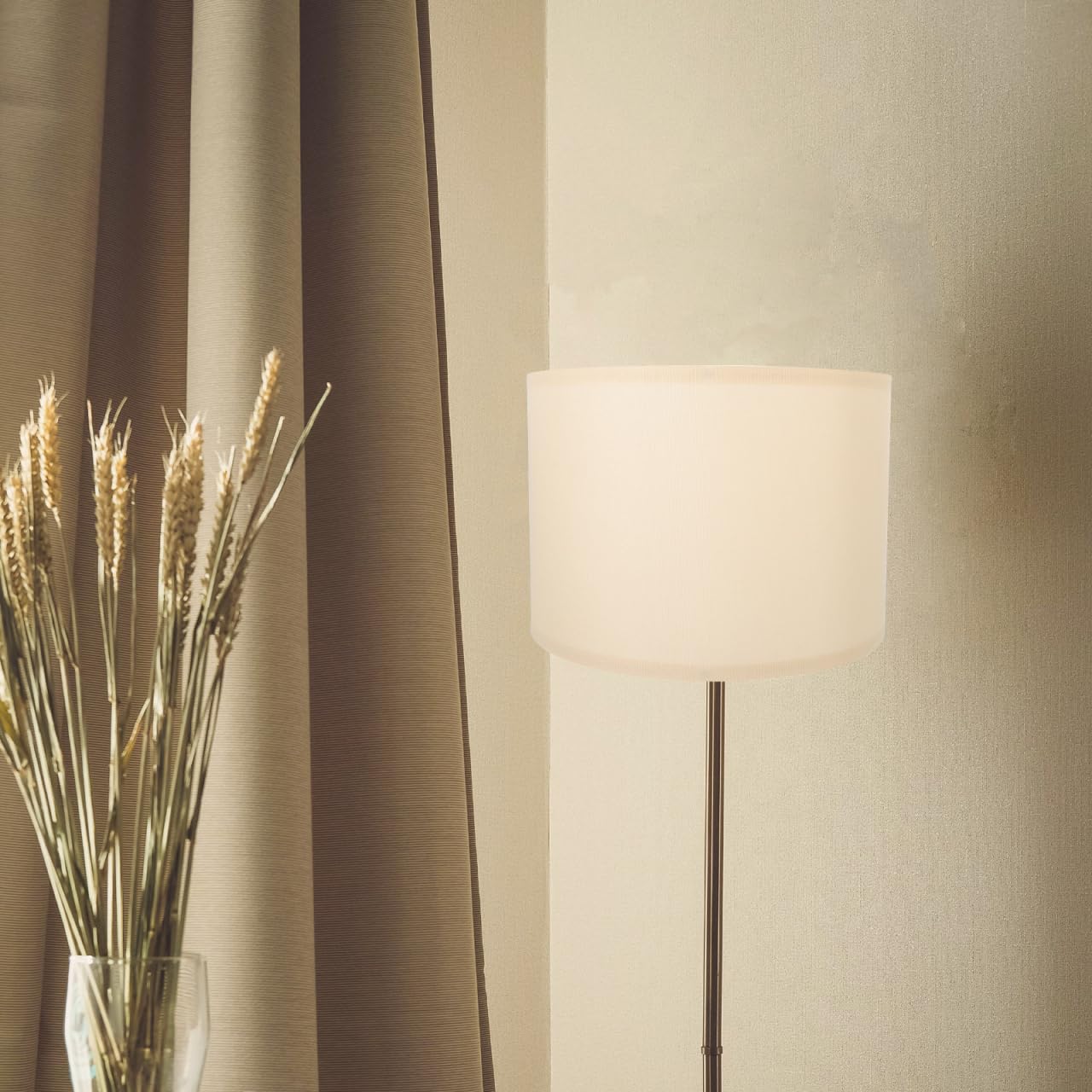 OSALADI Paralume in Tessuto Beige 11.81X11.81X8.46In Paralume Moderno Per Lampada Da Terra Compatibile Con Lampadina E27 Protezione Occhi Illuminazione Soffusa Per Soggiorno Camera Da Letto
