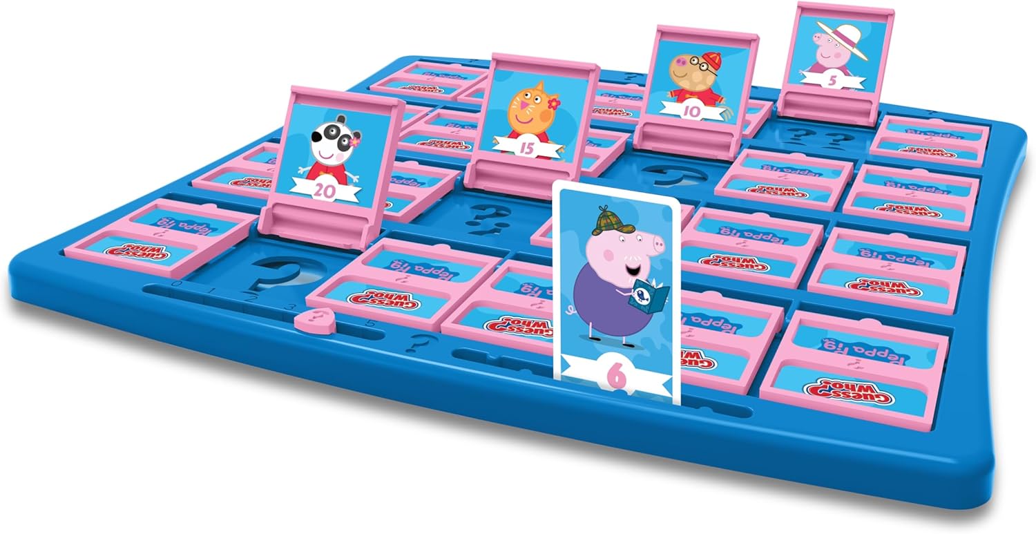 Winning Moves Peppa Pig Guess Who? Board game including Peppa, Mummy Pig, George, Daddy Pig easy to set up, gift for children from 6 years