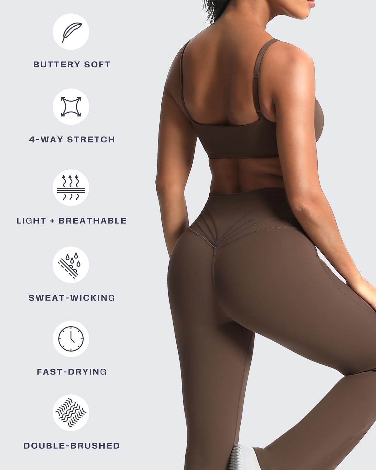 Aoxjox Women's Define Sculpt Bandeau Bras Workout Curved Training Fitness Running Yoga Crop Tank - Image 4