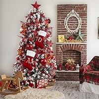 Vista 2 de Soporte para Medias de Navidad con Monograma de 20 Pulgadas Color Rojo Vino con Letras, Medias de Navidad Súper Suaves, Medias Grandes