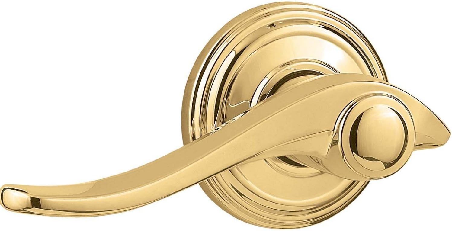 Kwikset Avalon Dummy Leverset, Polished Brass