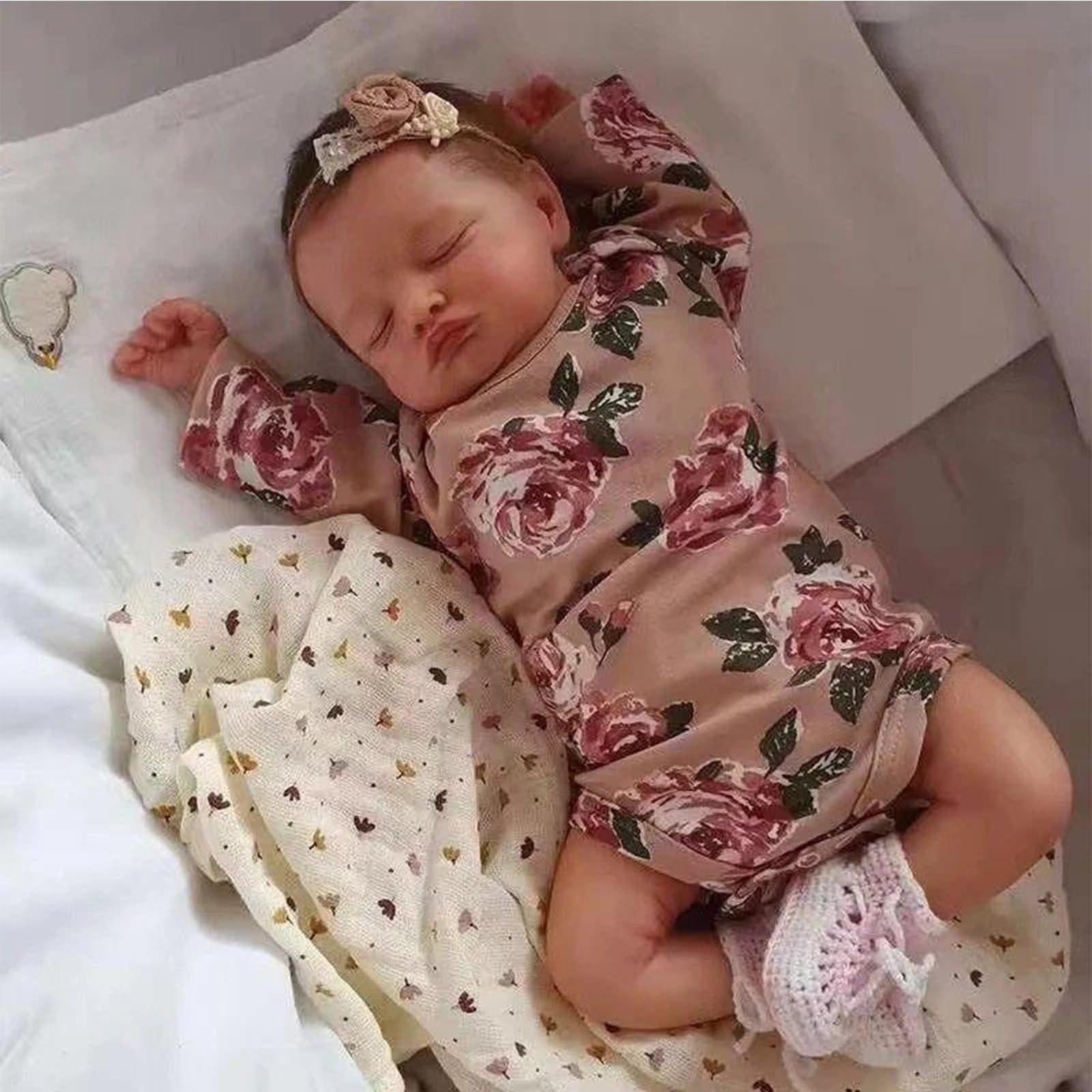 Lalki Reborn Female 20 cali 50 cm Miękki silikonowy korpus z bawełny, z opaską, smoczkiem, butelką i certyfikatem urodzenia