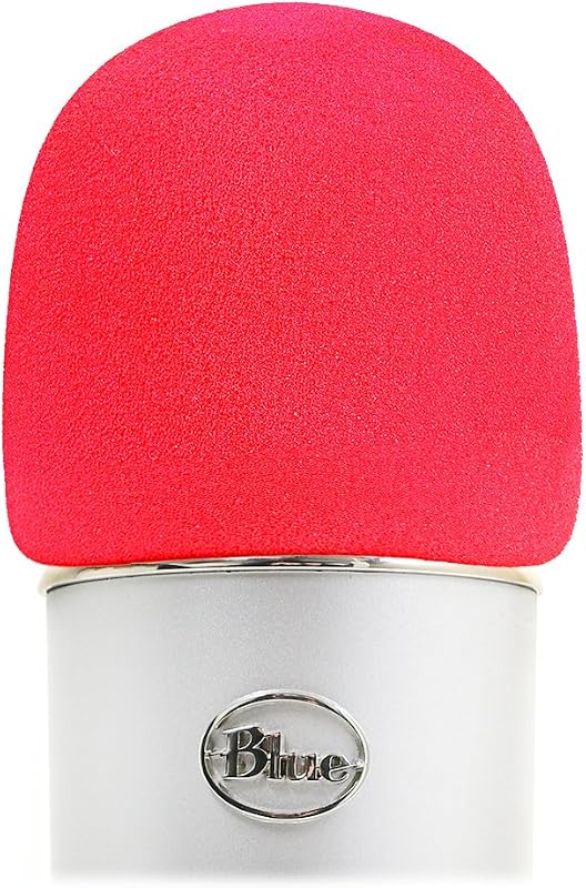 YOUSHARES Paravientos de espuma para micrófono - Cubierta de micrófono de gran tamaño para Blue Yeti, Yeti Pro, MXL, Audio Technica y otros micrófonos grandes (rojo)