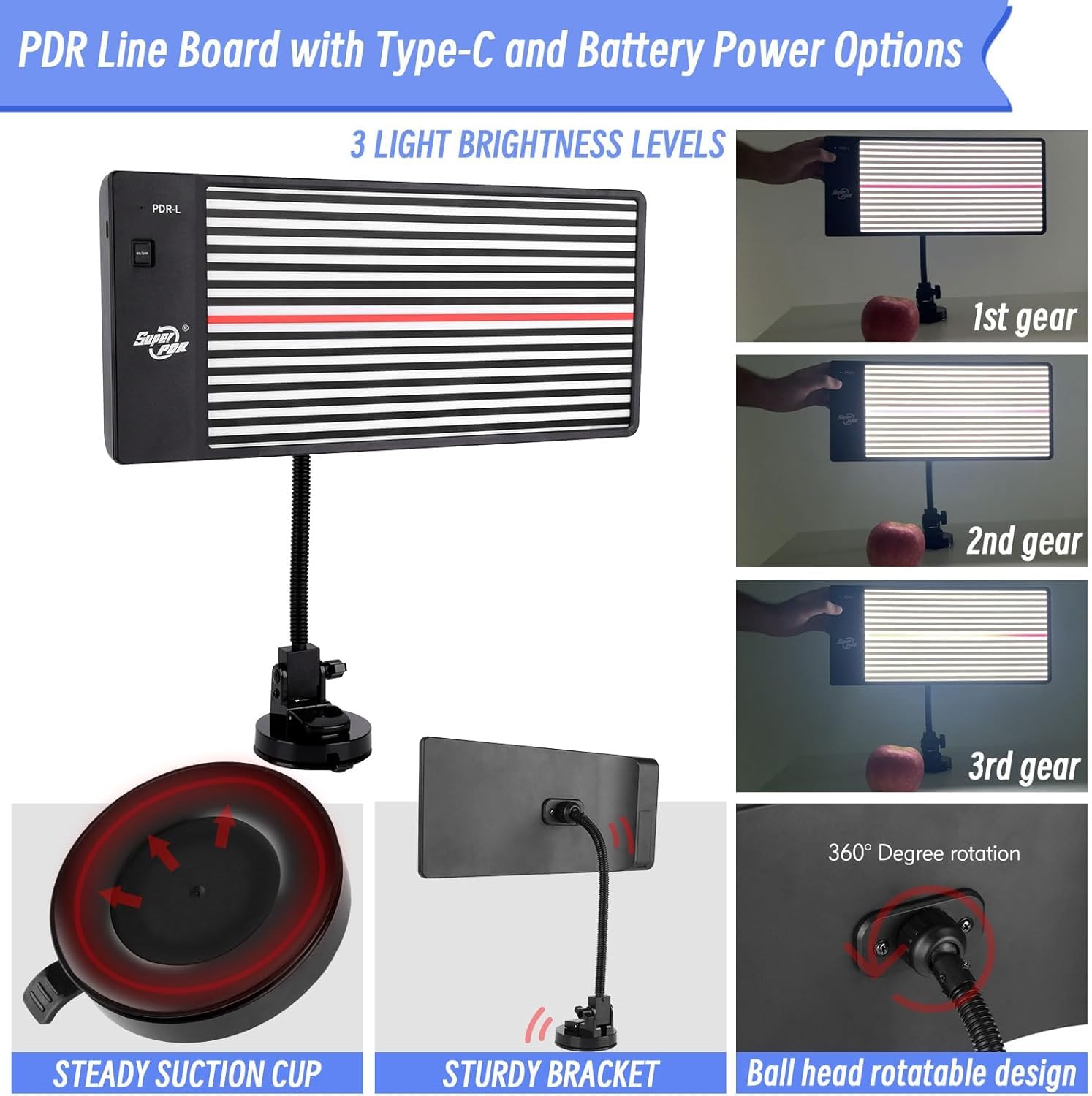 Super PDR Paintless Dent Repair Kit 148PCS Dent Puller Kit with LED Light Board Can Removal 99% of Car Dents in 30 Minutes for Repair Work of Big Dents, Small Dents, Door Ding, Creases and Hail Damage