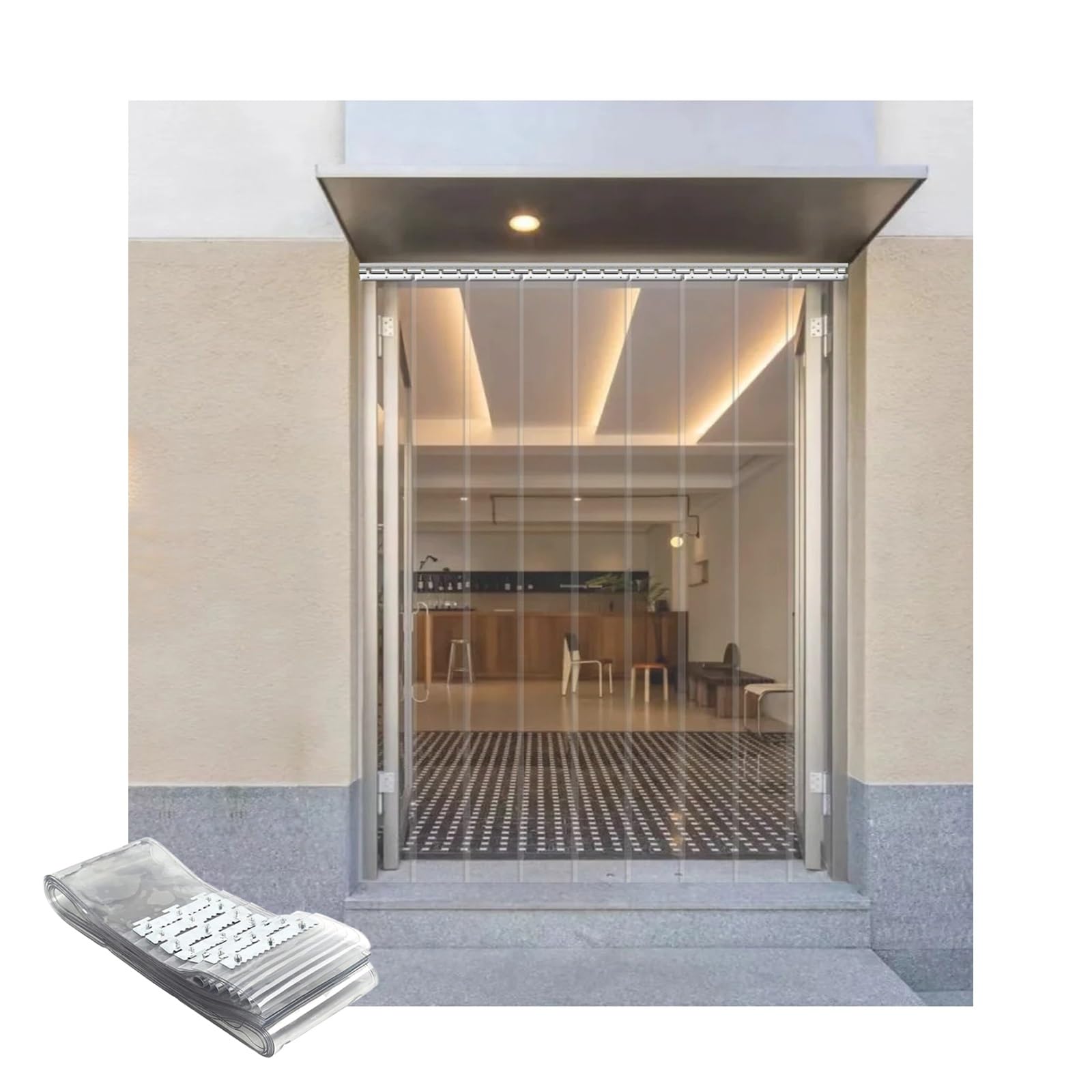 Bande en PVC pour portes de congélateur industrielle isolante 105 x 290 cm