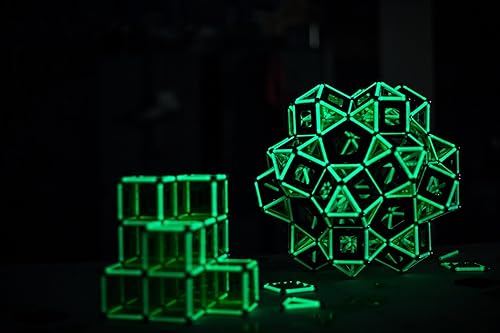 Miniatura 6 de Geomag - GLOW - Juego de construcción magnético de 30 piezas que brilla en la oscuridad, juguete de construcción STEM certificado, seguro para
