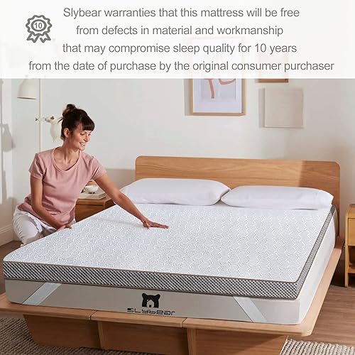 Miniatura 8 de Slybear Cubrecolchón de espuma viscoelástica King de 3 pulgadas cubrecolchón de gel refrescante para cama de tamaño King con funda extraíble