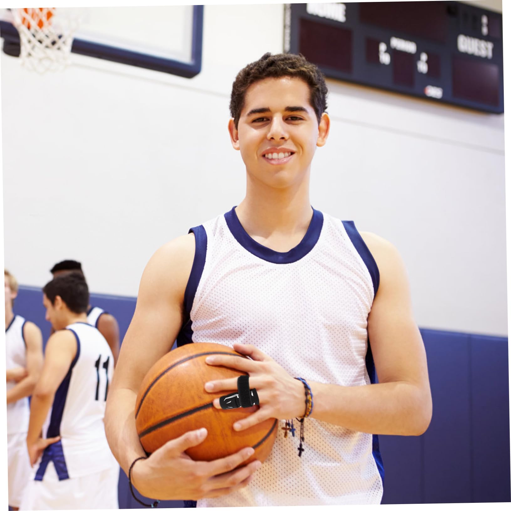 Vaguelly Adjustable Finger Brace Splint Sleeve Support for Thumb Protection Sports Breathable Comfortable for Volleyball Basketball Tennis and