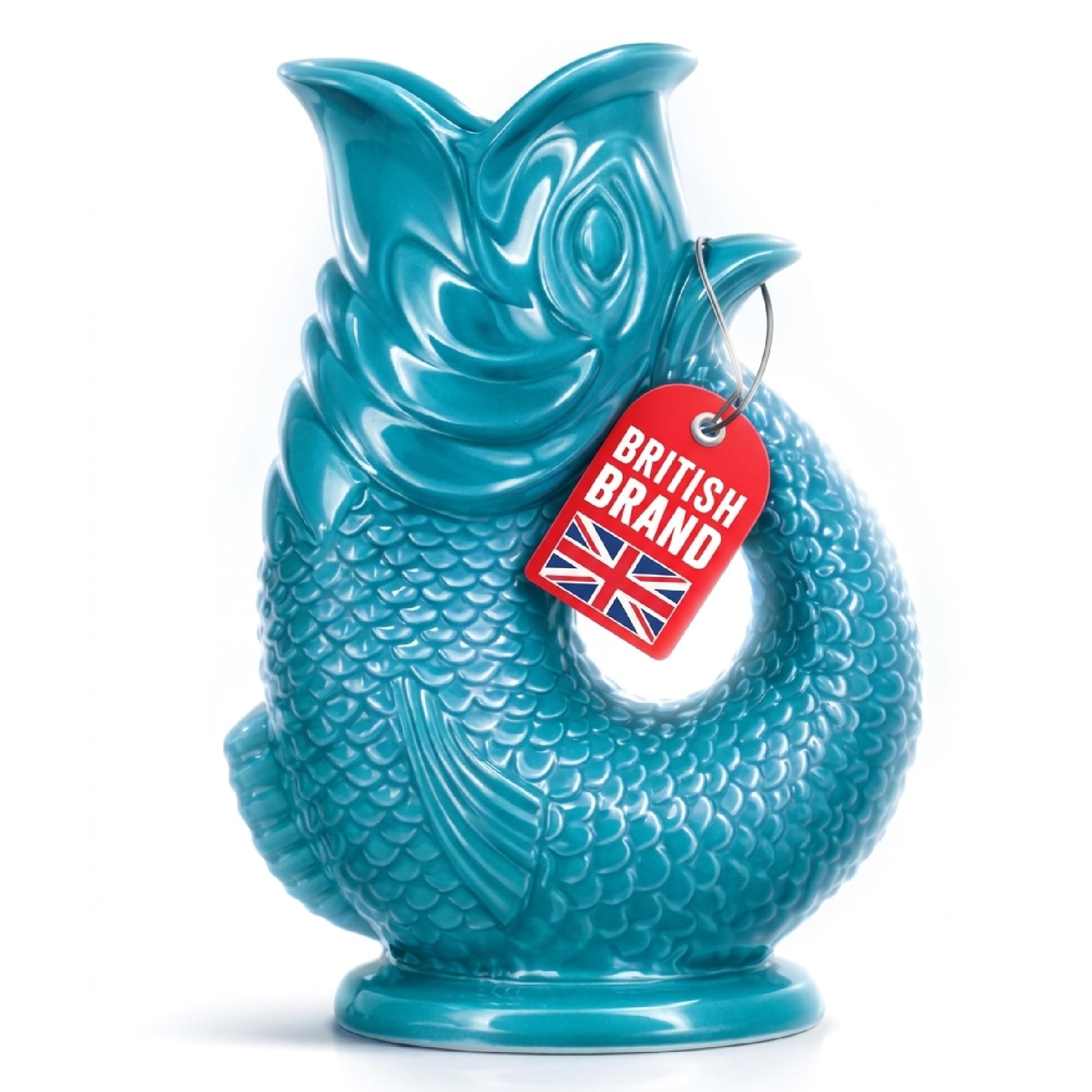 Gluggle Jug 魚型 オーロラ　水色 Glug Jug The Bubble Jug® Surf Blue 50 fl oz 1.5L Litre Extra Large