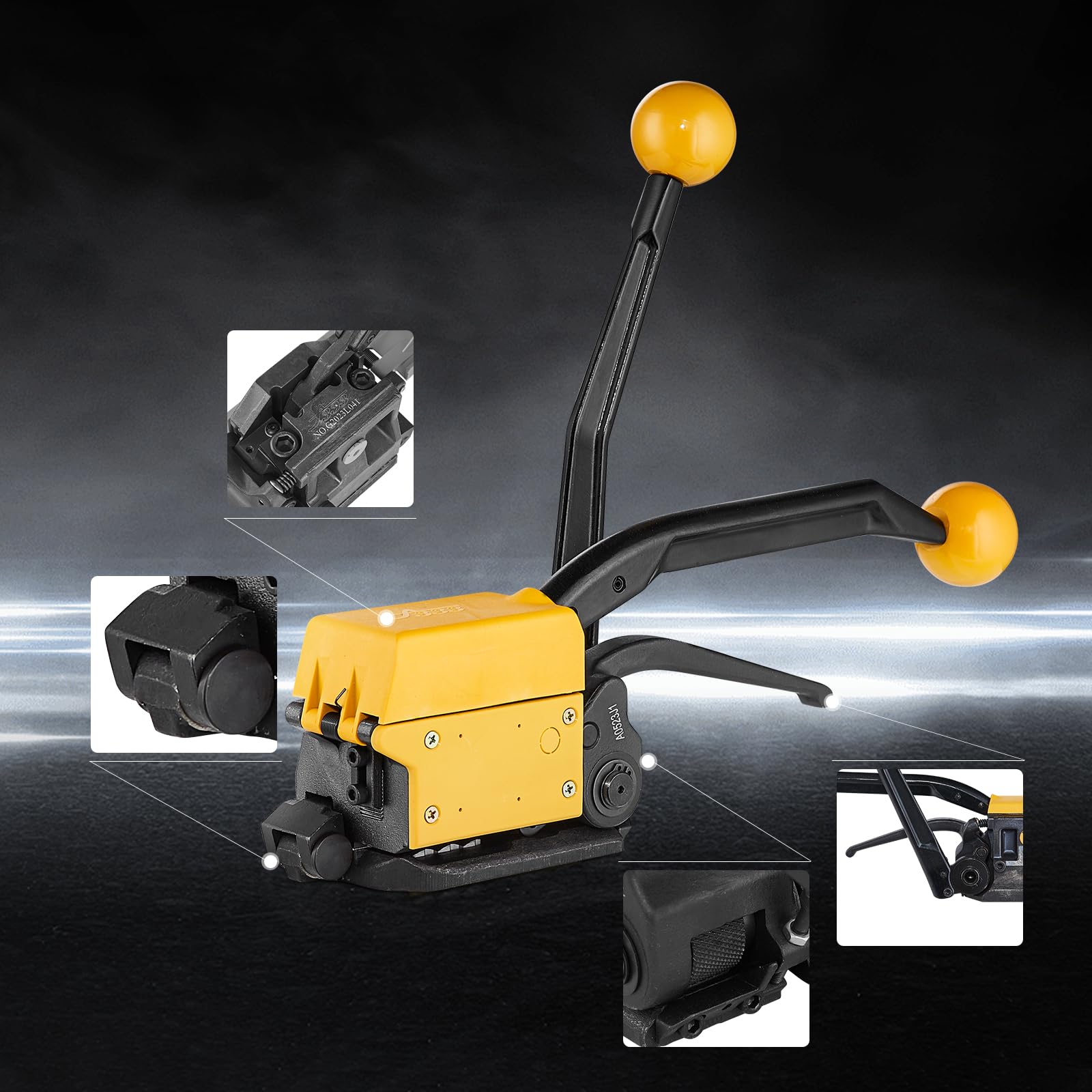 VEVOR Stahl-Umreifungsgerät 1/2"-3/4" Breite 3-in-1 Spanner Crimper Cutter manuelle Banderoliermaschine