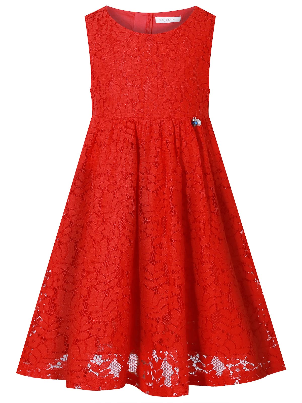 BONNY BILLY Vestido Niña Fiesta Ceremonia Princesa Vestido de Encaje Verano Sin Mangas