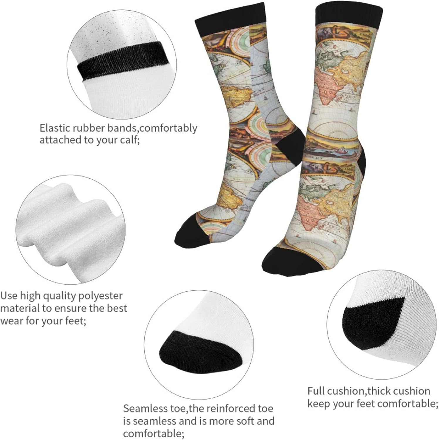 Rutuioy Men Women Funny Crazy Novelty Crew Tube Socks, Casual Athletic Sport Dress Socks - Image 7