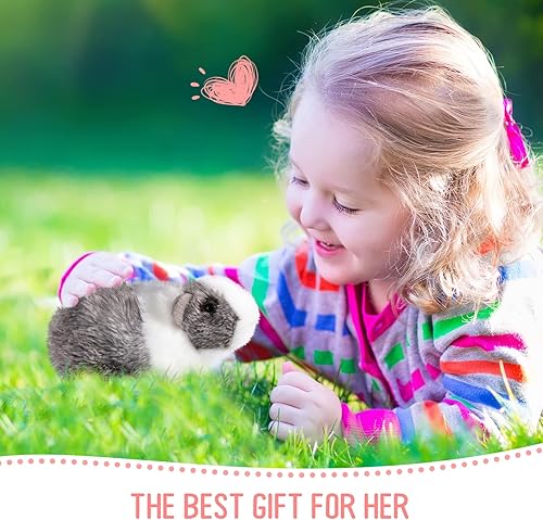 Miniatura 5 de 2 juguetes de peluche de conejillo de indias de 8 pulgadas, animales de peluche realistas, juguetes de muñeca de conejillo de indias suaves,