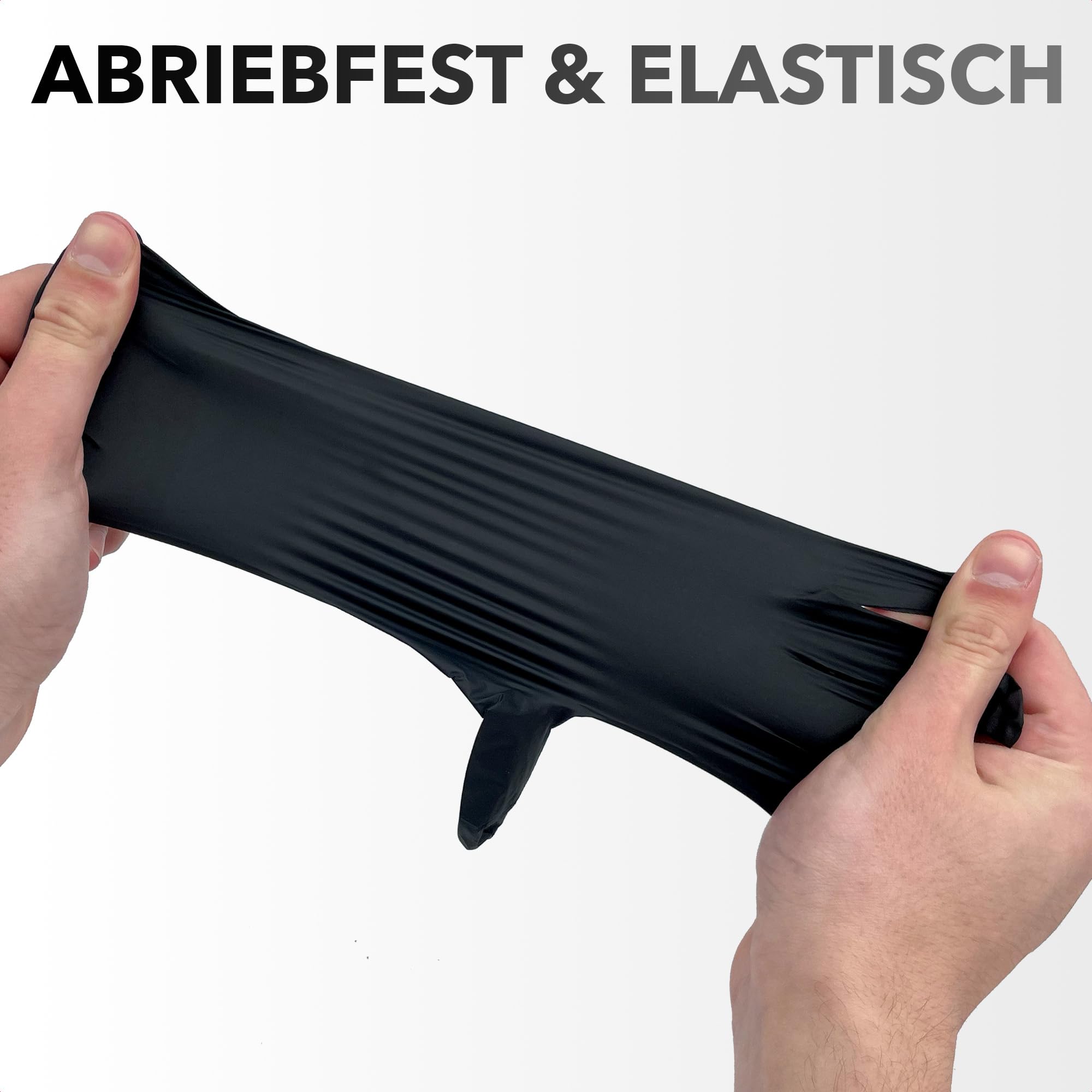 Bové 1000 Nitril Einweghandschuhe - Schwarz - Größe M - Latexfrei & Puderfrei - Für Medizin & Lebensmittel - Reißfest & Elastisch