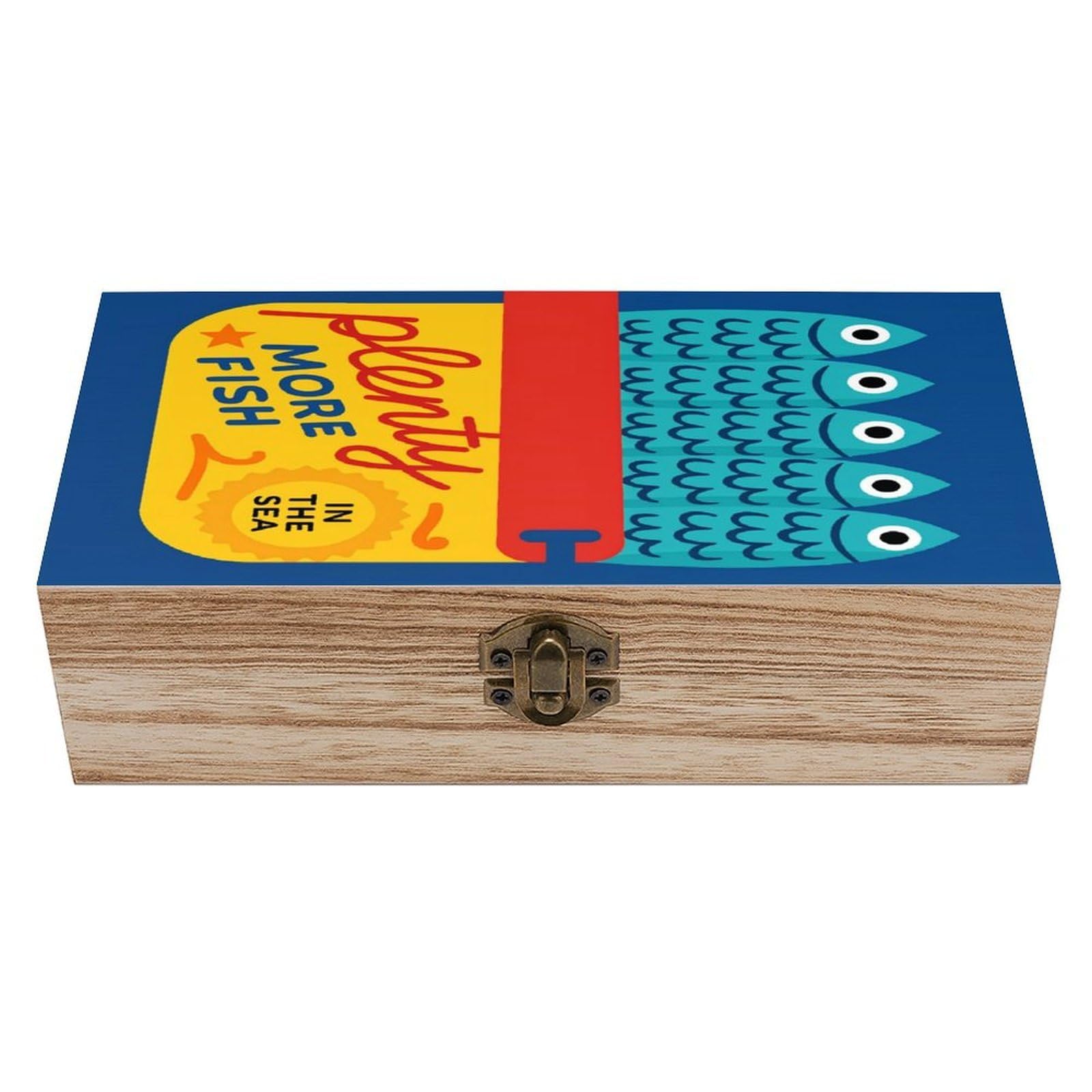 asbwuo Sardines Vintage Wooden Keepsake Box