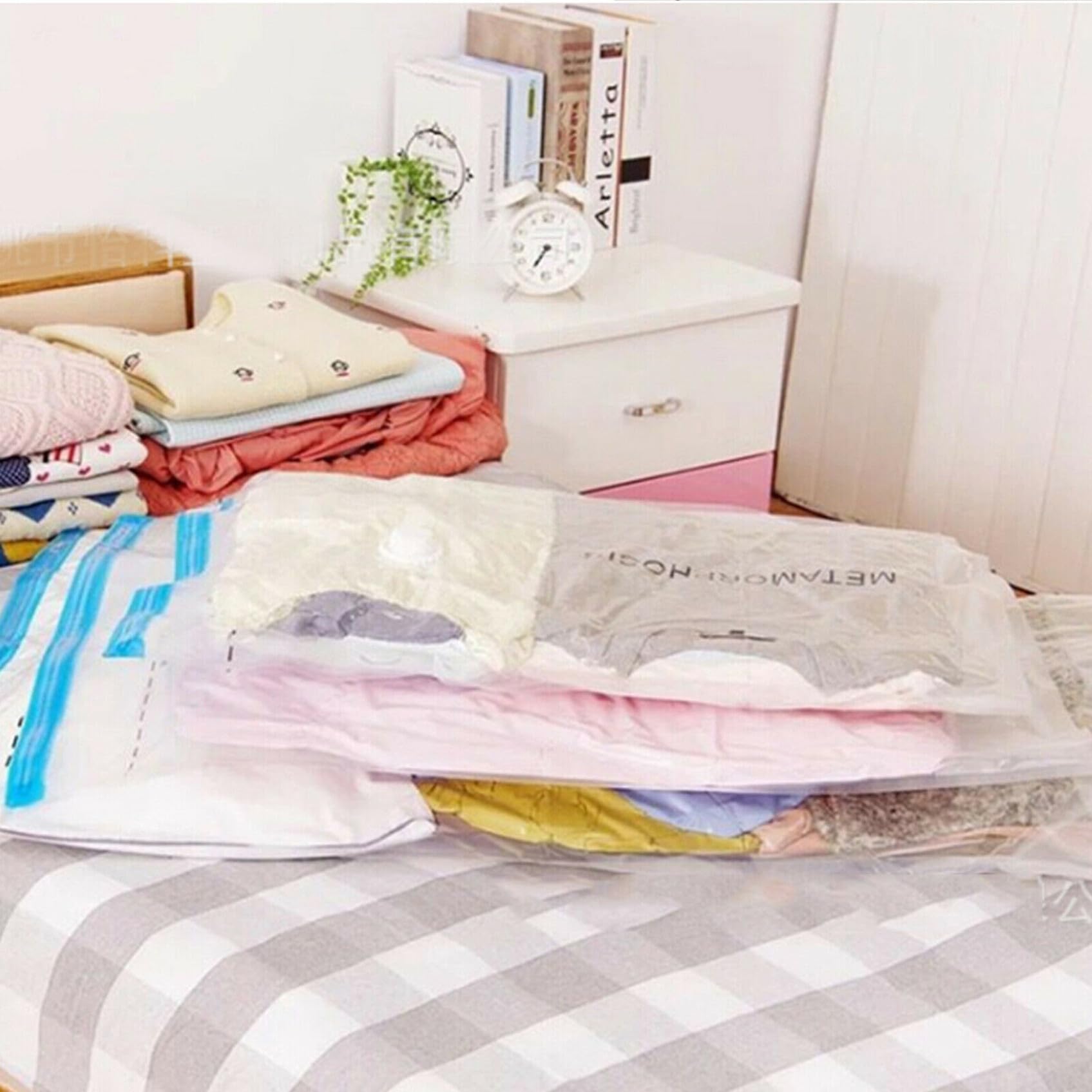 VICASKY 10stücke Vakuumkompressionsbeutel Platzsparend Faltbar Für Kleidung Organizer Luftdichter Aufbewahrungsbeutel Kleiderbeutel Vakuumbeutel