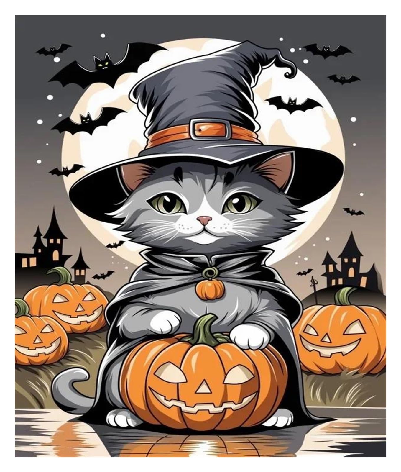 Décoration murale Halloween originale, poster chauves-souris vintage sur toile